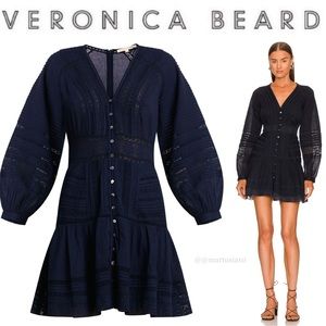 VERONICA BEARD ADDILYN EYELET DRESS IN NAVY 498$